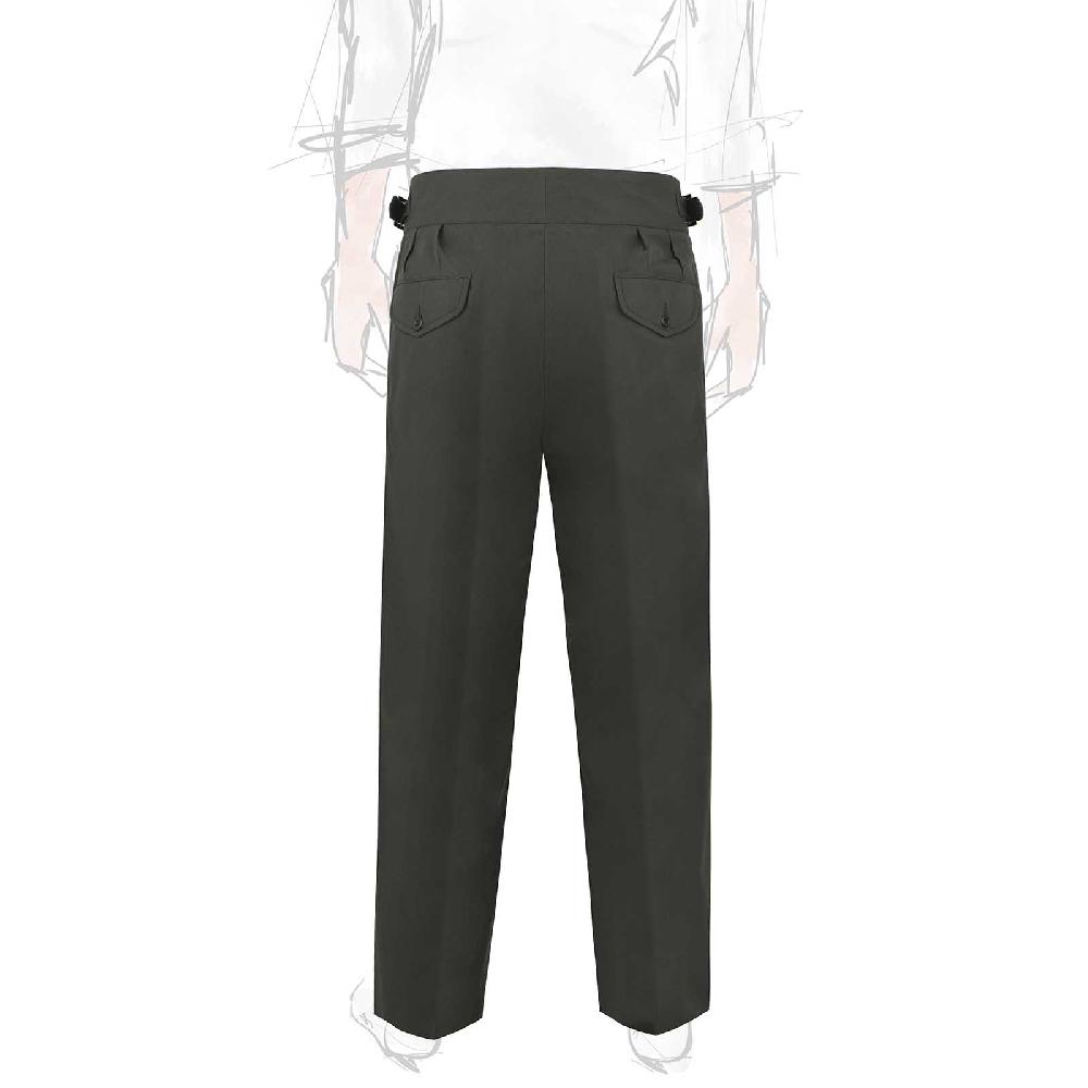 Rubinacci Vintage archive pantalone Manny in cotone verde militare Officina