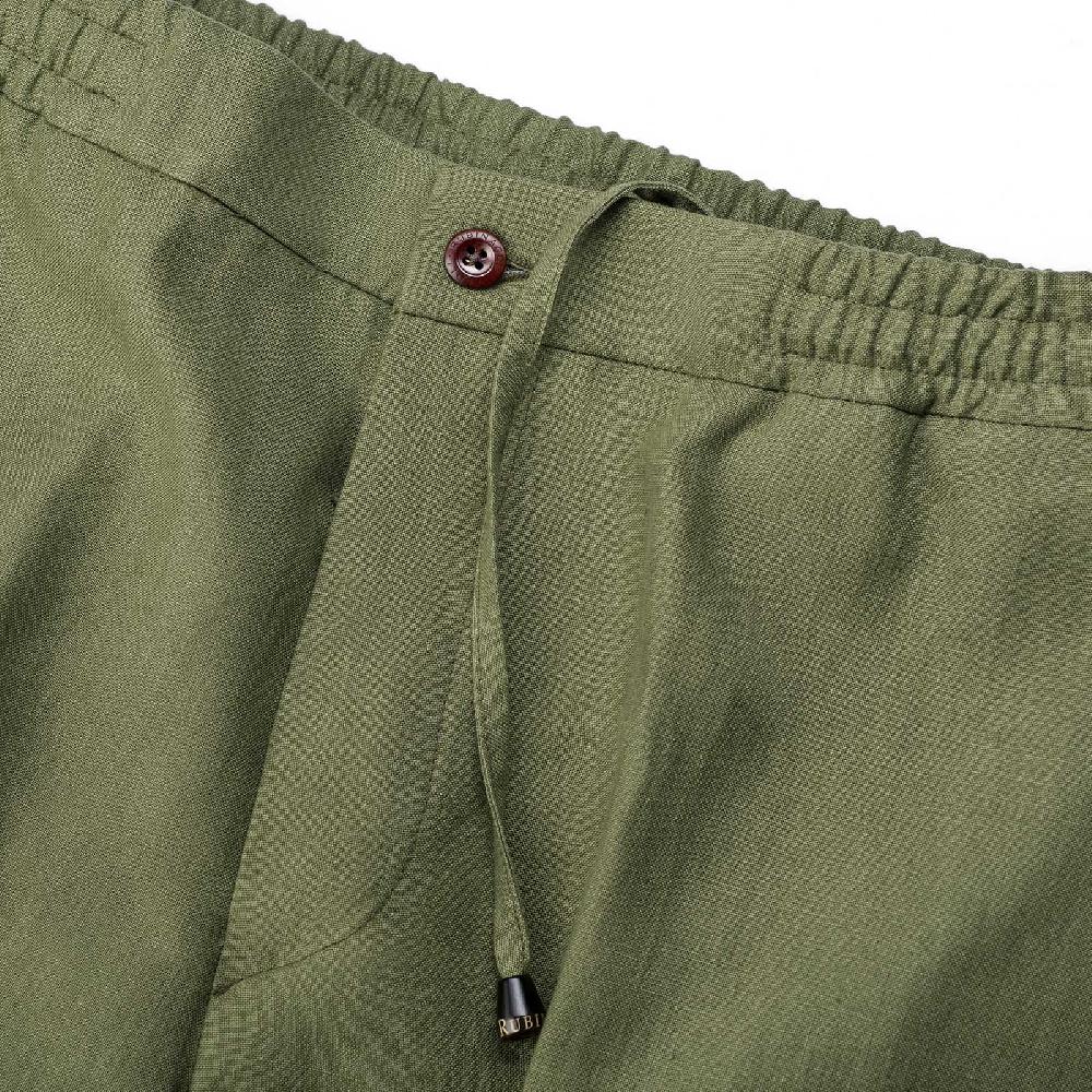 Rubinacci Vintage archive bermuda leisure in lino verde Esporta salva