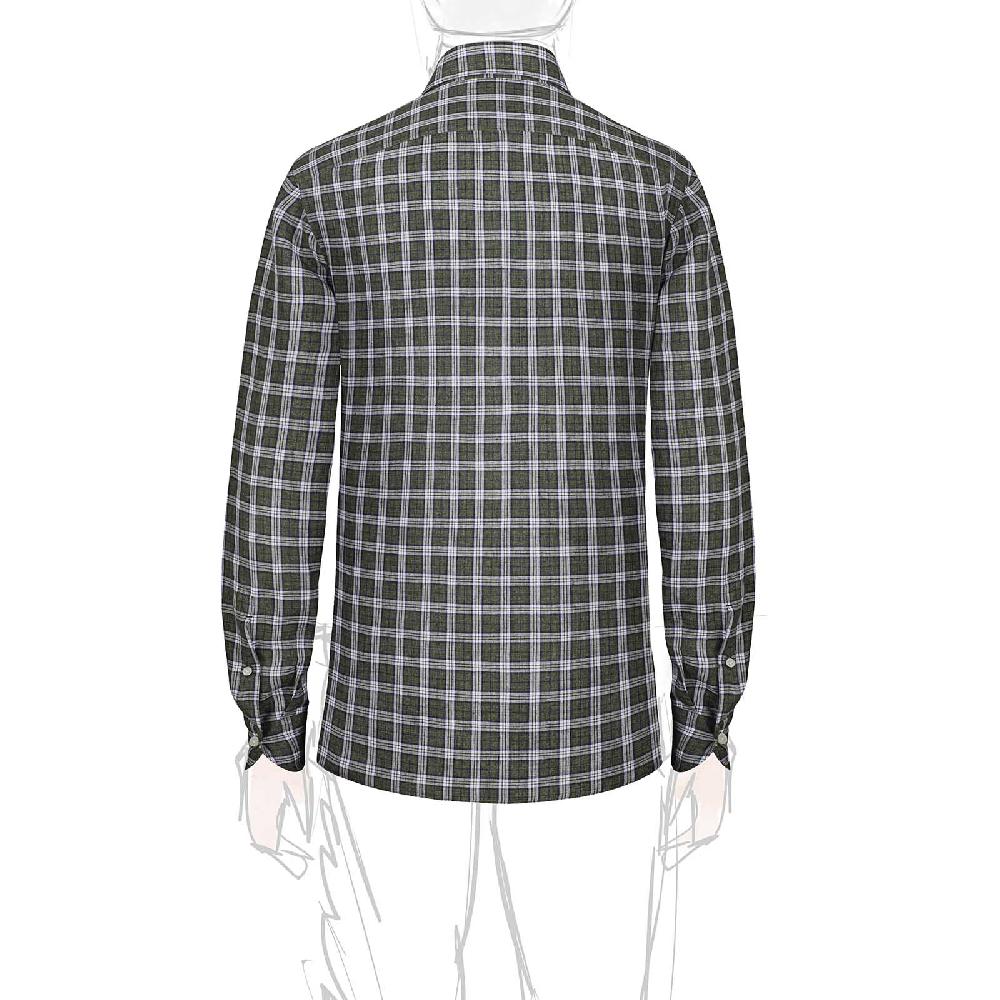 Rubinacci Vintage archive camicia in lino verde e bianco In vendita