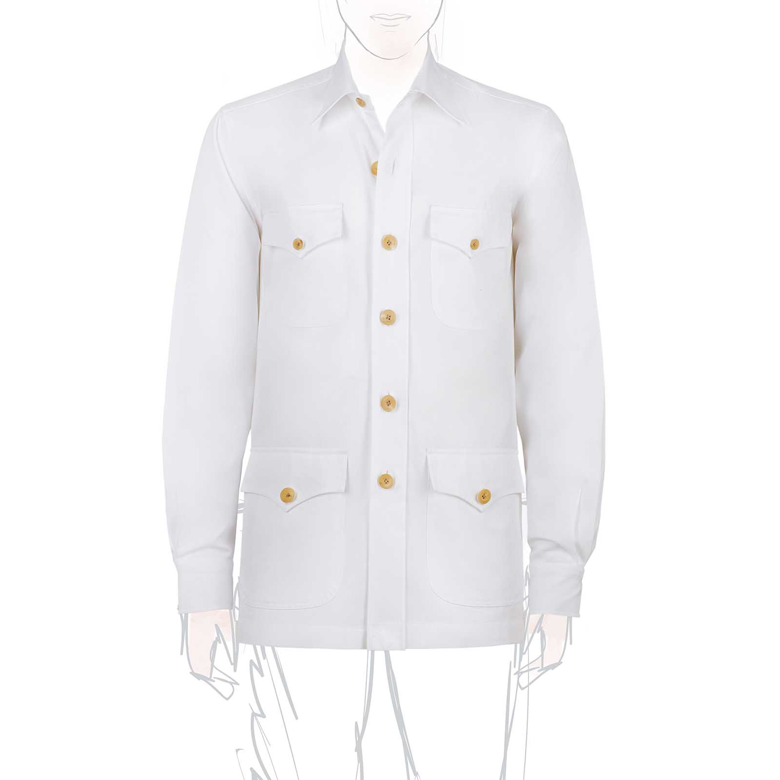 Rubinacci Vintage archive sahariana in cotone bianco Qualità