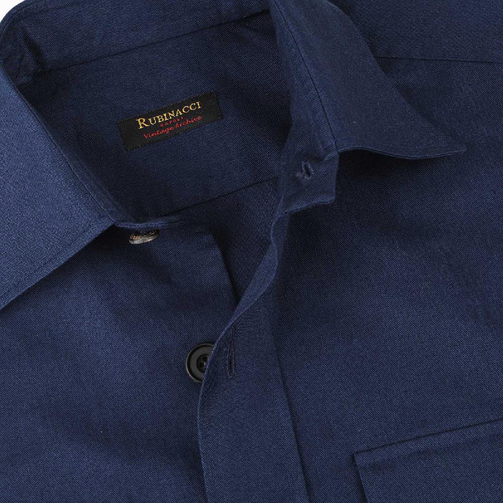 Rubinacci Vintage archive sahariana in cotone blu denim Vendita