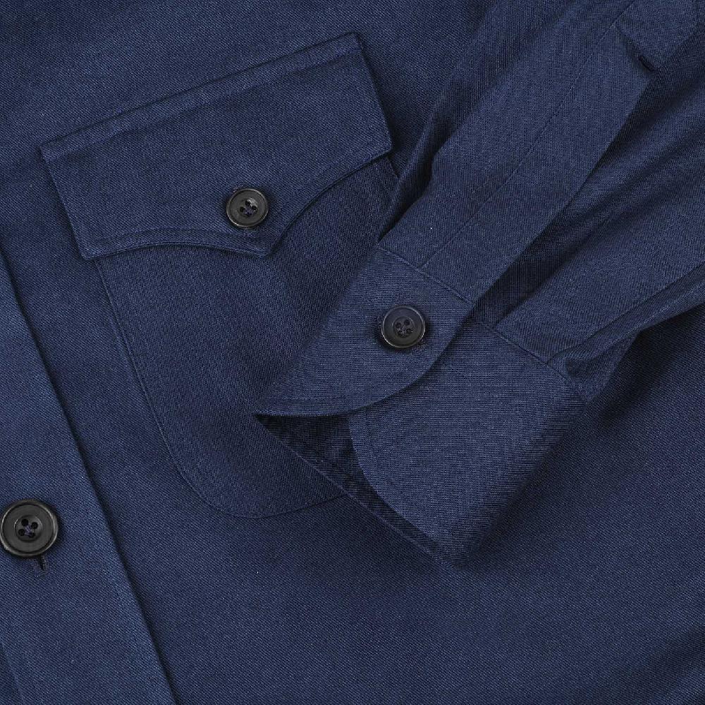 Rubinacci Vintage archive sahariana in cotone blu denim Vendita