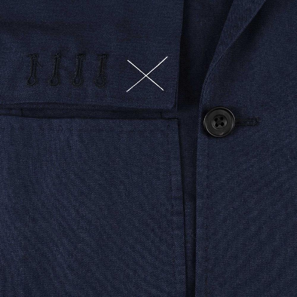 Rubinacci Vintage archive giacca in cotone blu Consegna Veloce