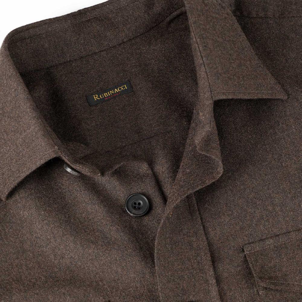 Rubinacci Sahariana in lana marrone Online Outlet