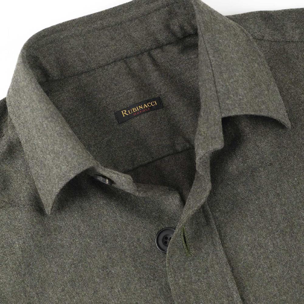 Rubinacci Overshirt in lana verde Offerta temporanea