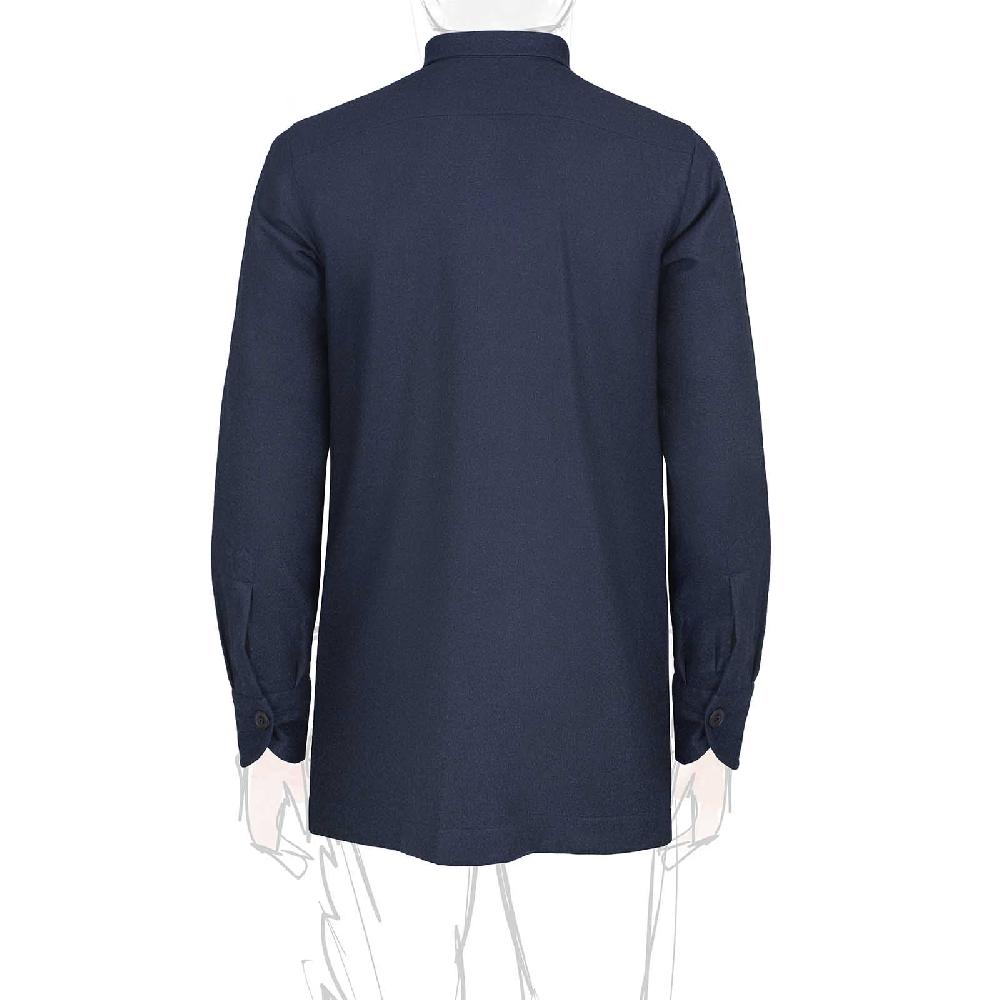 Rubinacci Overshirt in lana blu Offerte esclusive