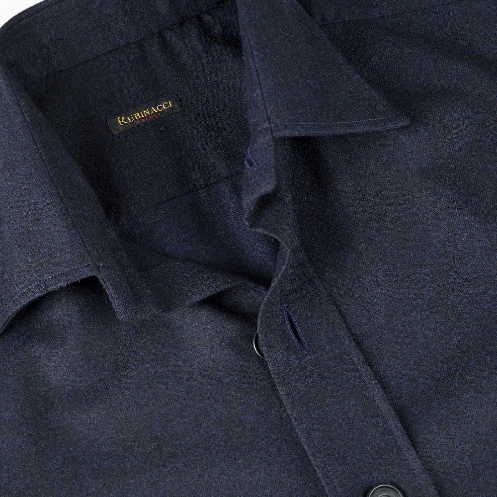 Rubinacci Overshirt in lana blu Offerte esclusive
