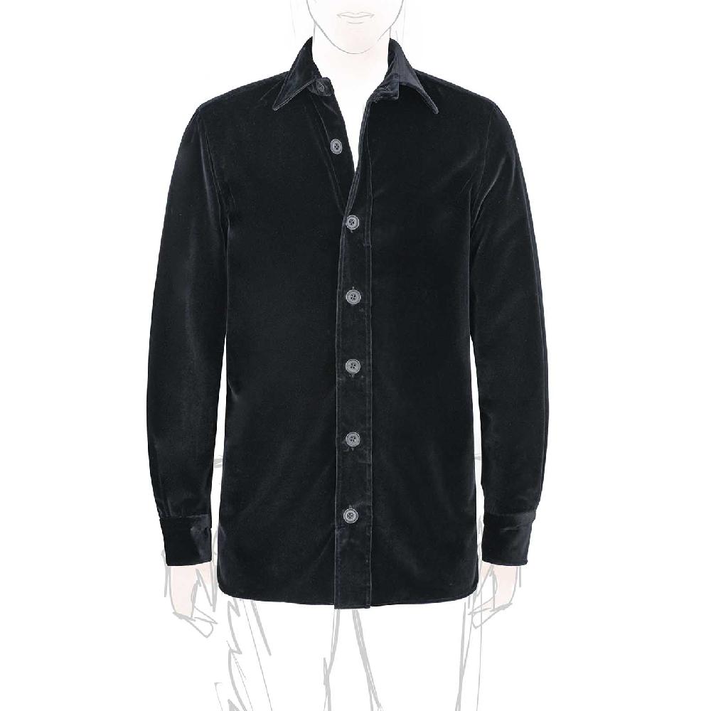 Rubinacci Overshirt in velluto nero Lightning offer