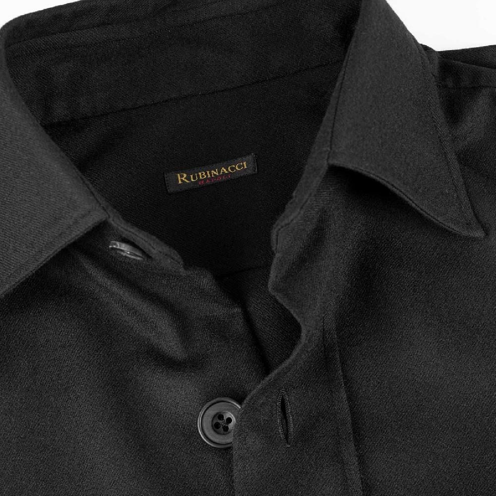 Rubinacci Overshirt in lana nero Grandi sconti