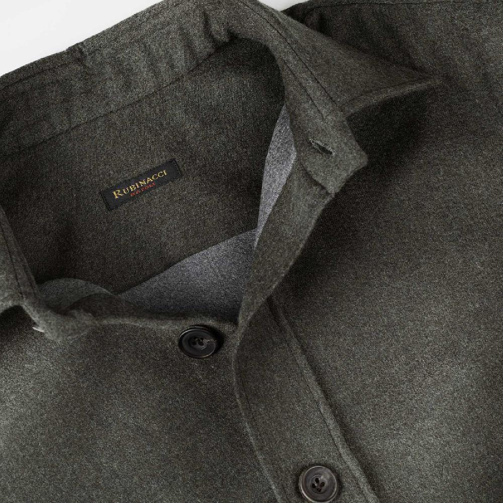 Rubinacci Overshirt in lana e seta verde Bestseller