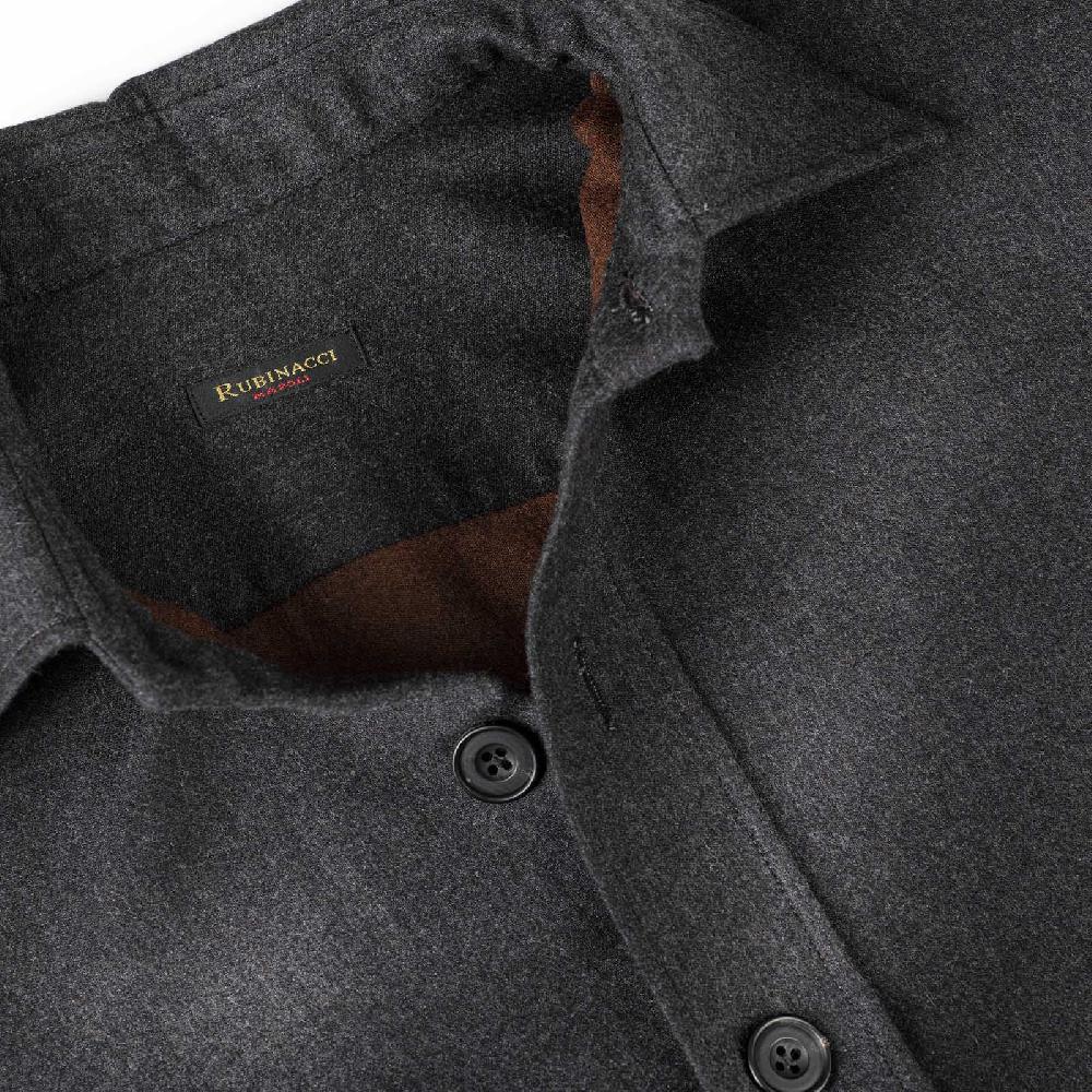 Rubinacci Overshirt in lana e seta grigia Offerte stagionali
