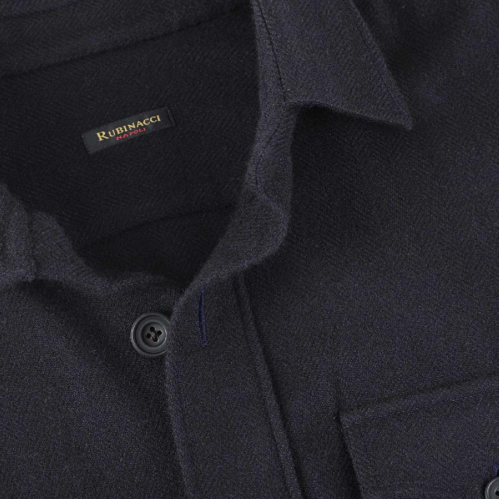 Rubinacci Sahariana in cashmere spigato blu Sconti VIP