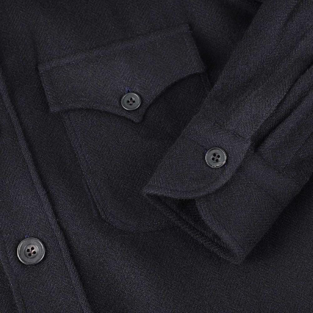 Rubinacci Sahariana in cashmere spigato blu Sconti VIP