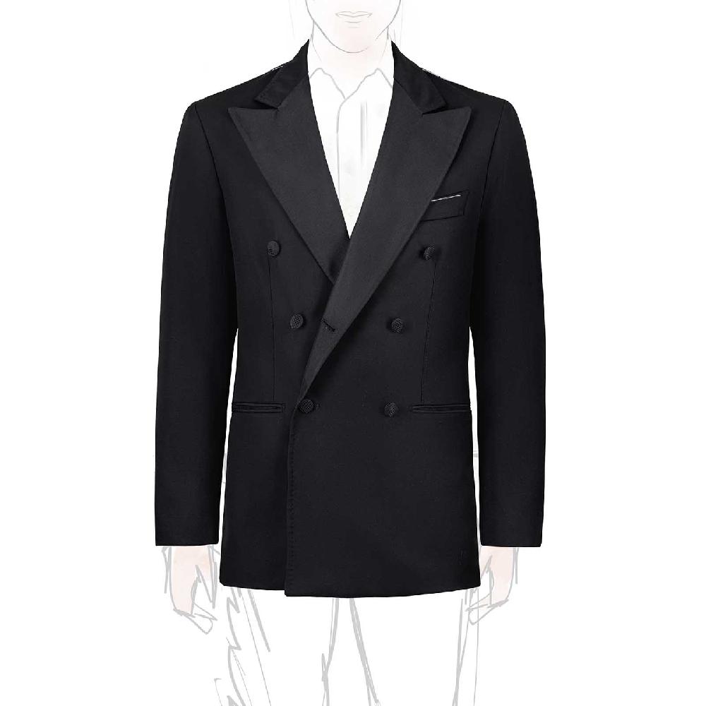 Rubinacci Giacca smoking in lana nera Fino al 50% di sconto