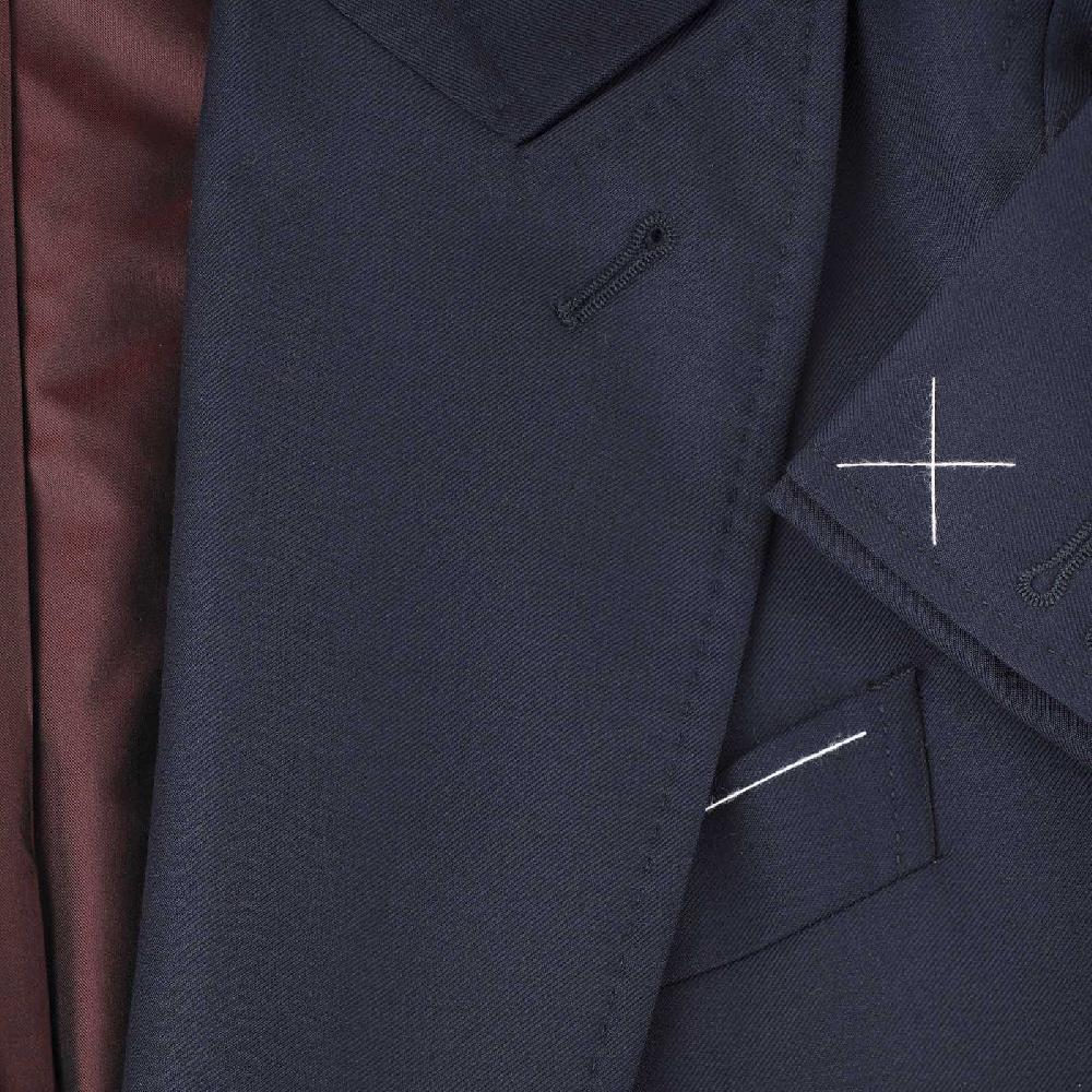 Rubinacci Giacca in Lana “Green Certified” blu Offerta speciale della fabbrica
