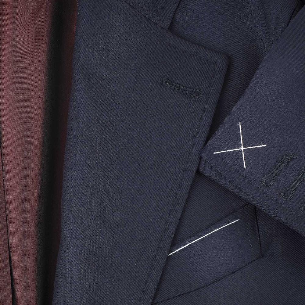 Rubinacci Giacca in Lana “Green Certified” blu Sostegno trimestrale