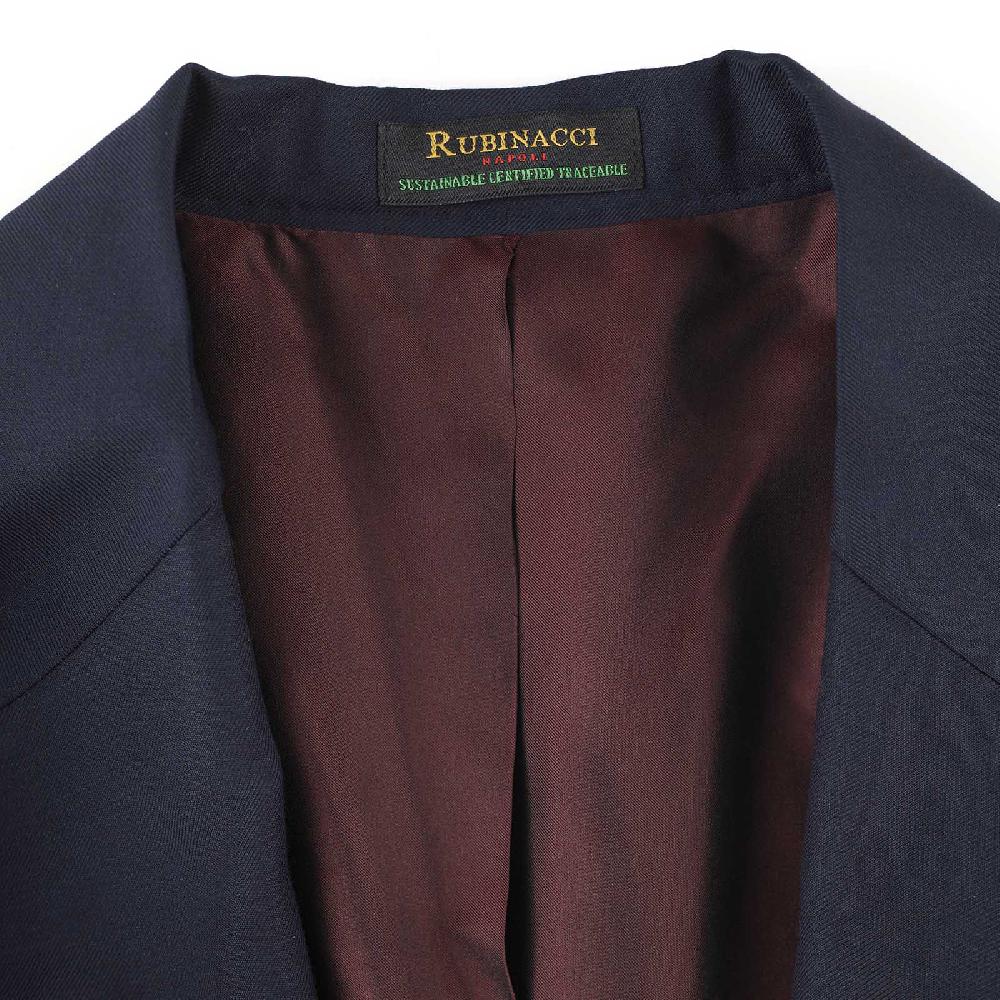 Rubinacci Giacca in Lana “Green Certified” blu Sostegno trimestrale