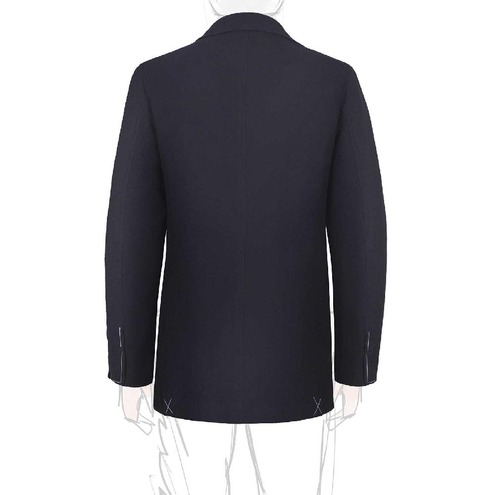 Rubinacci Giacca in cashmere spigato blu Officina