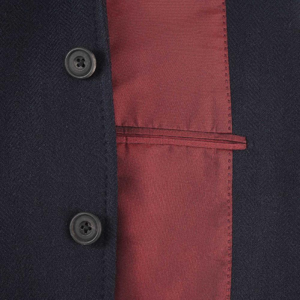 Rubinacci Giacca in cashmere spigato blu Officina