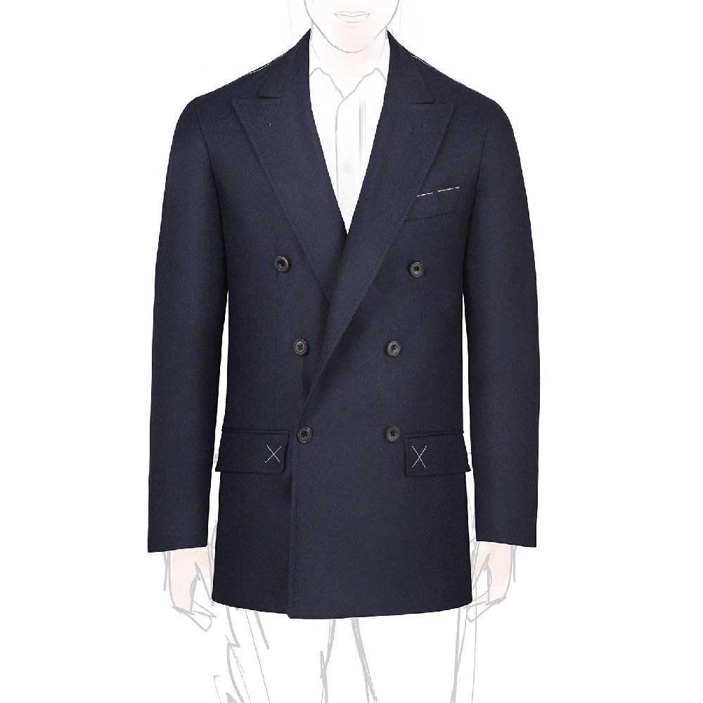 Rubinacci Giacca in flanella blu In vendita