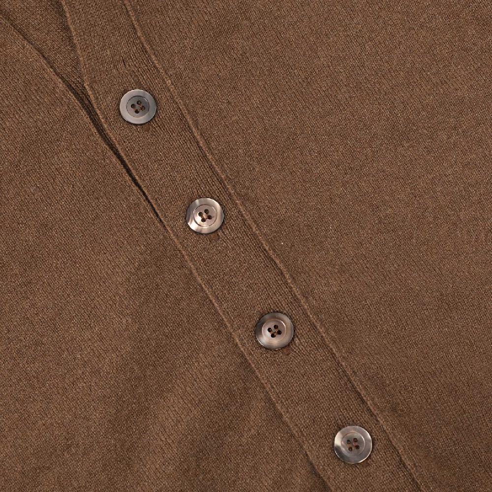 Rubinacci Gilet in cashmere nocciola Consegna Veloce
