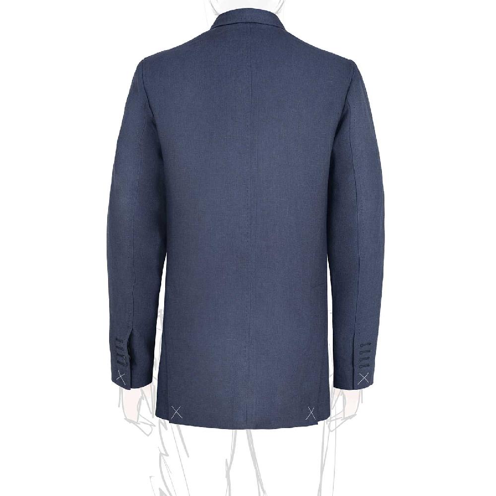 Rubinacci Giacca in lino blu Prezzo Ridotto