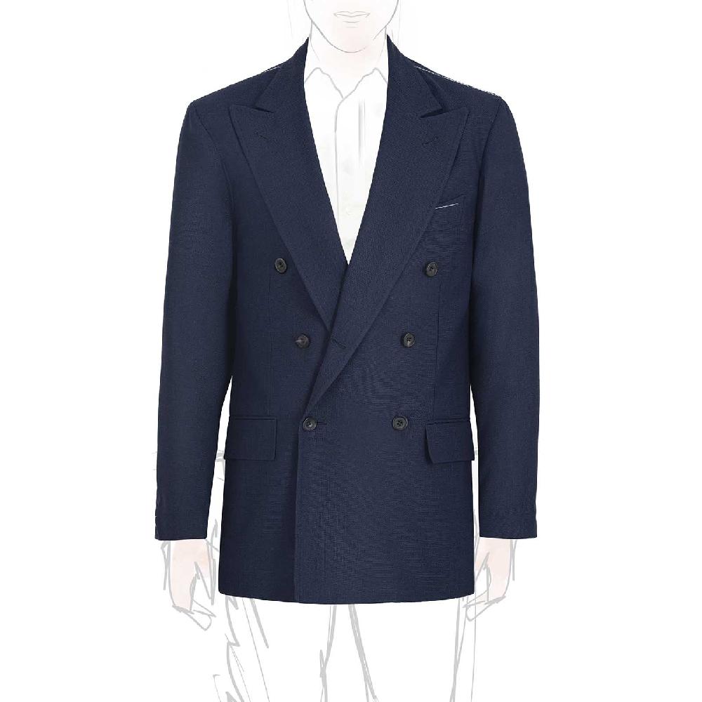 Rubinacci Giacca in saglia di lana blu Convenienza