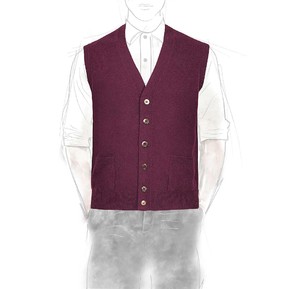 Rubinacci Gilet in cashmere vino In Saldo