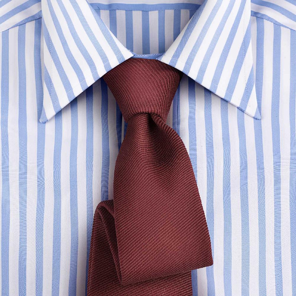 Rubinacci Camicia in cotone rigato bianco e celeste Spedizione gratuita