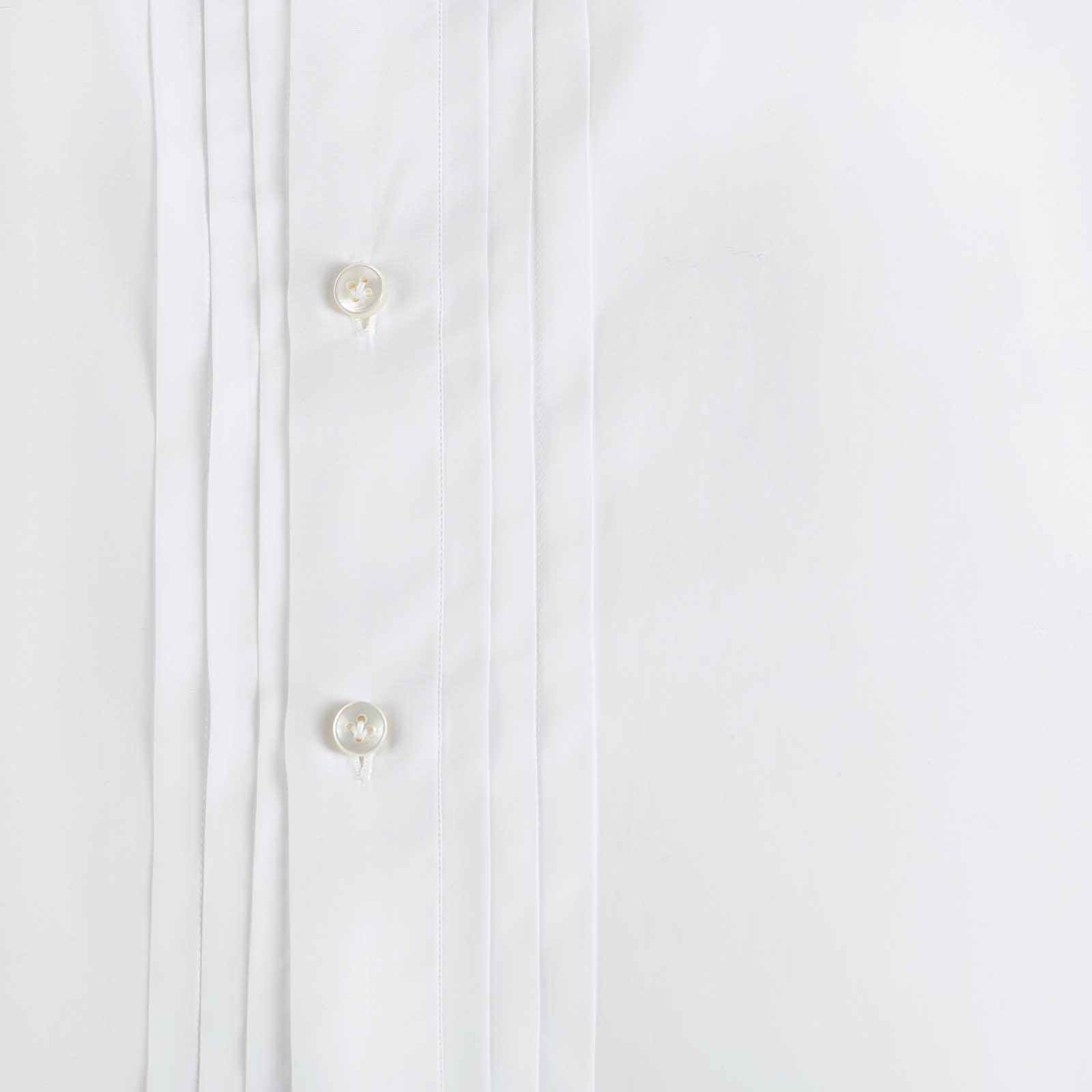 Rubinacci Camicia da smoking in cotone bianca con plisse' Prezzo di fabbrica