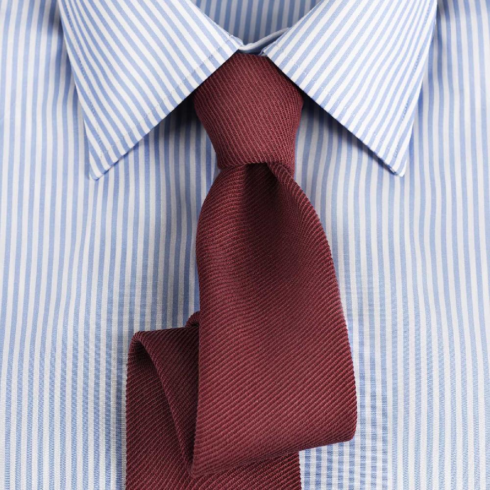 Rubinacci Camicia in cotone rigato bianco e celeste Grande vendita
