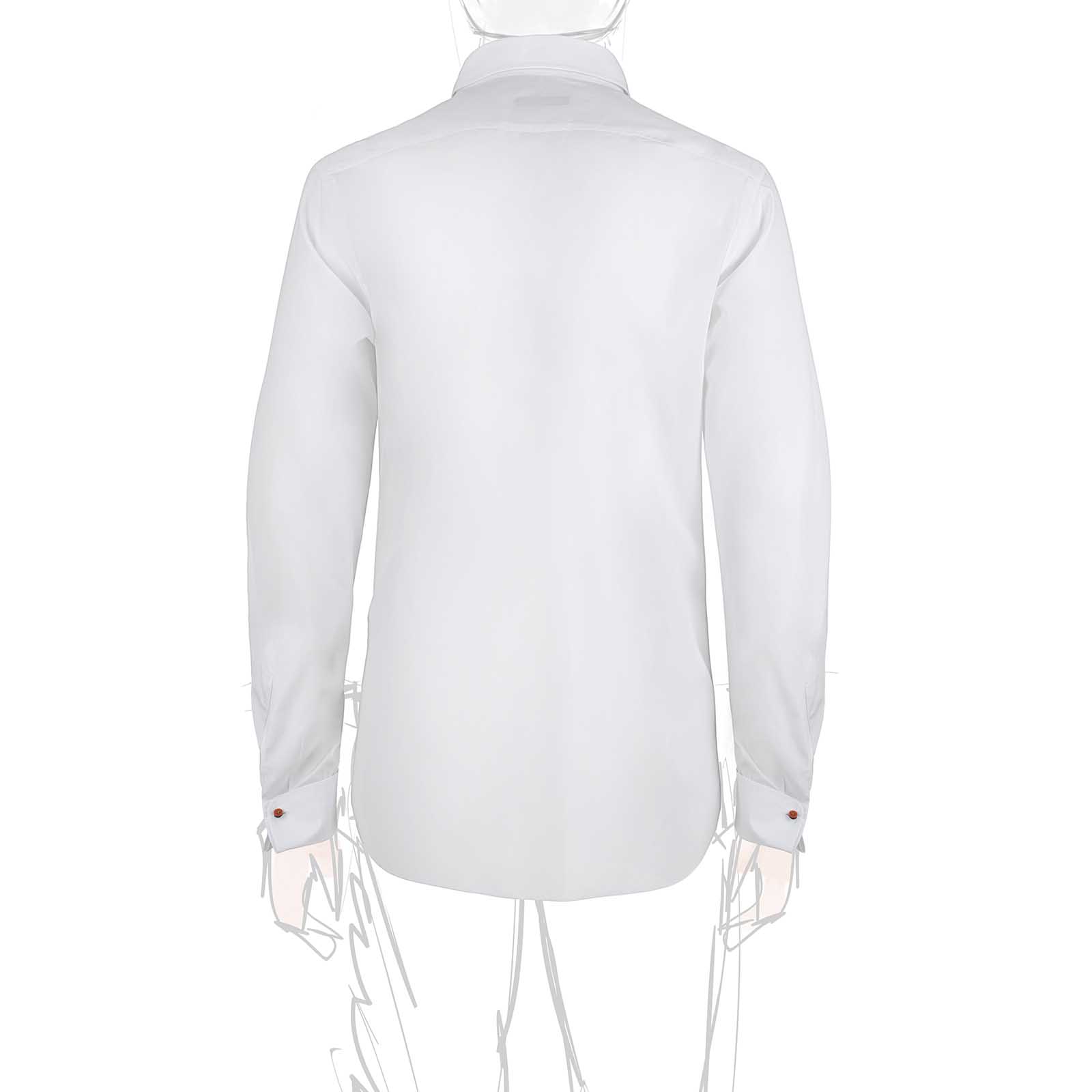 Rubinacci Camicia in cotone bianca polsi gemelli Fornitura limitata