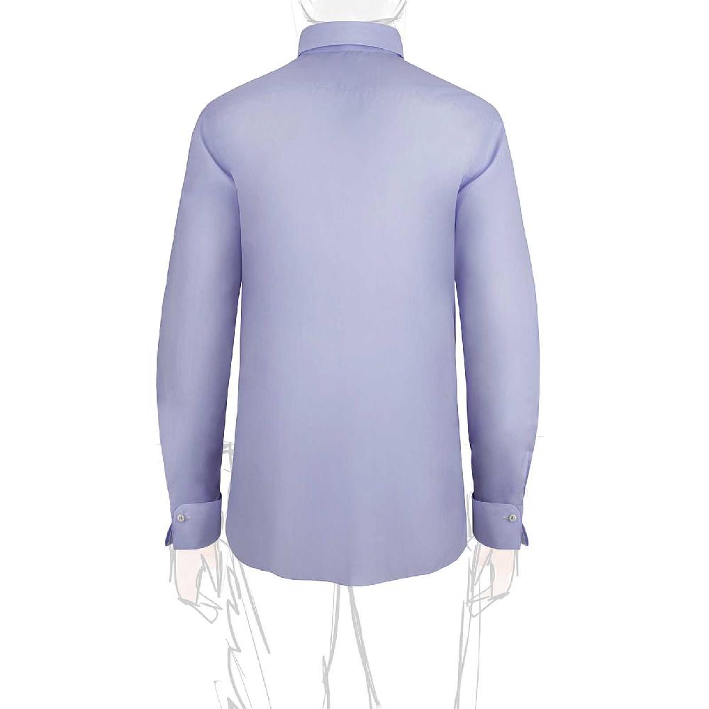 Rubinacci Camicia in cotone azzurra polsi gemelli Shopping online
