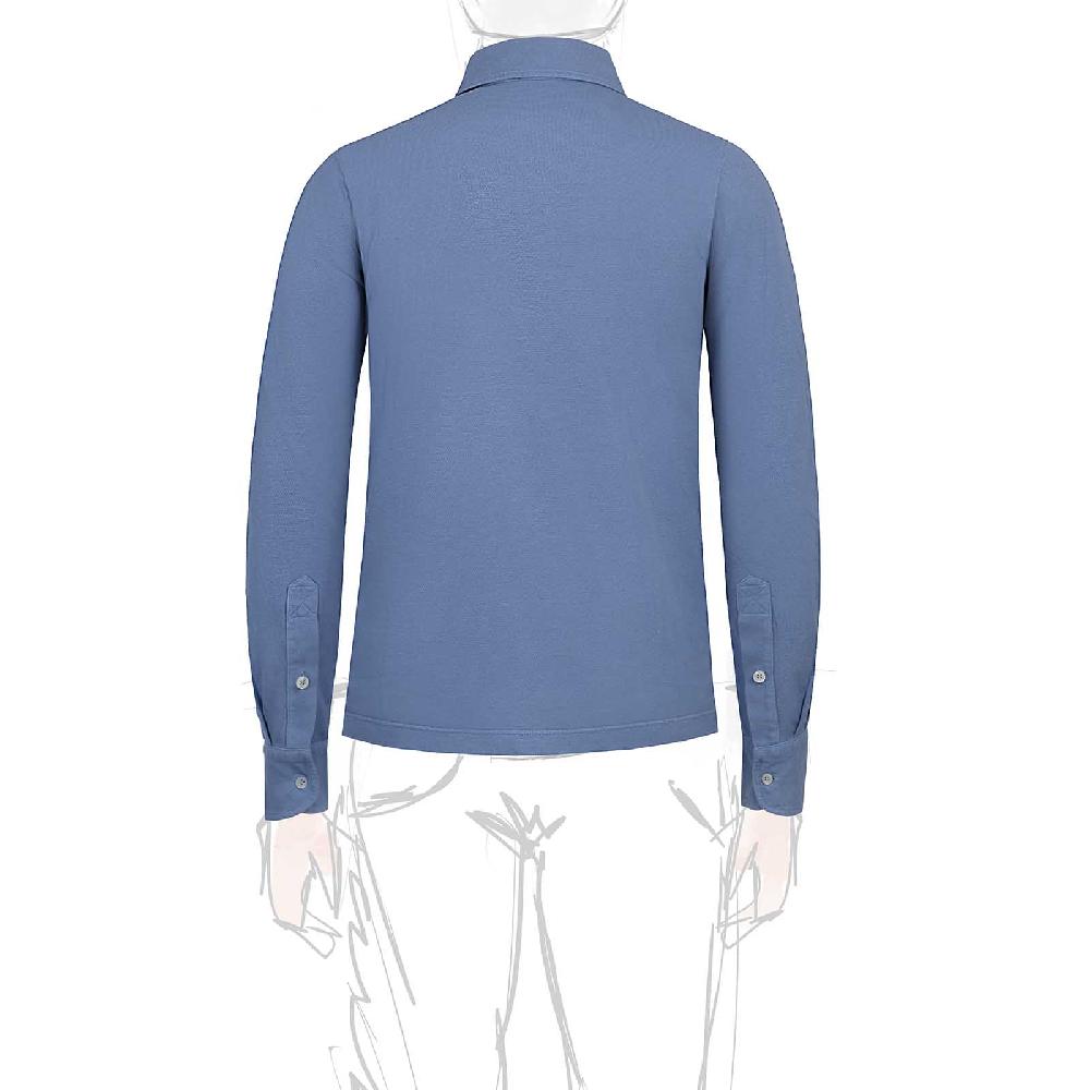 Rubinacci Camicia in piquet jeans Offerta esclusiva