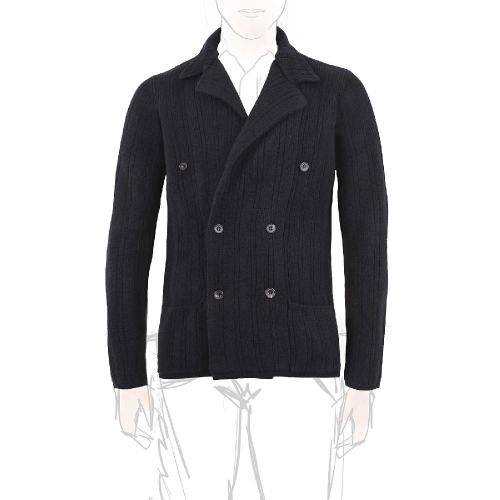 Rubinacci Cardigan doppio petto cashmere blu Offerta natalizia