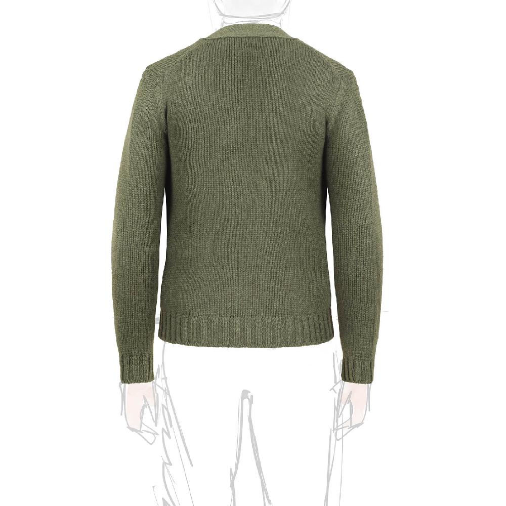 Rubinacci Cardigan cashmere verde oliva Smaltimento dello stoccaggio