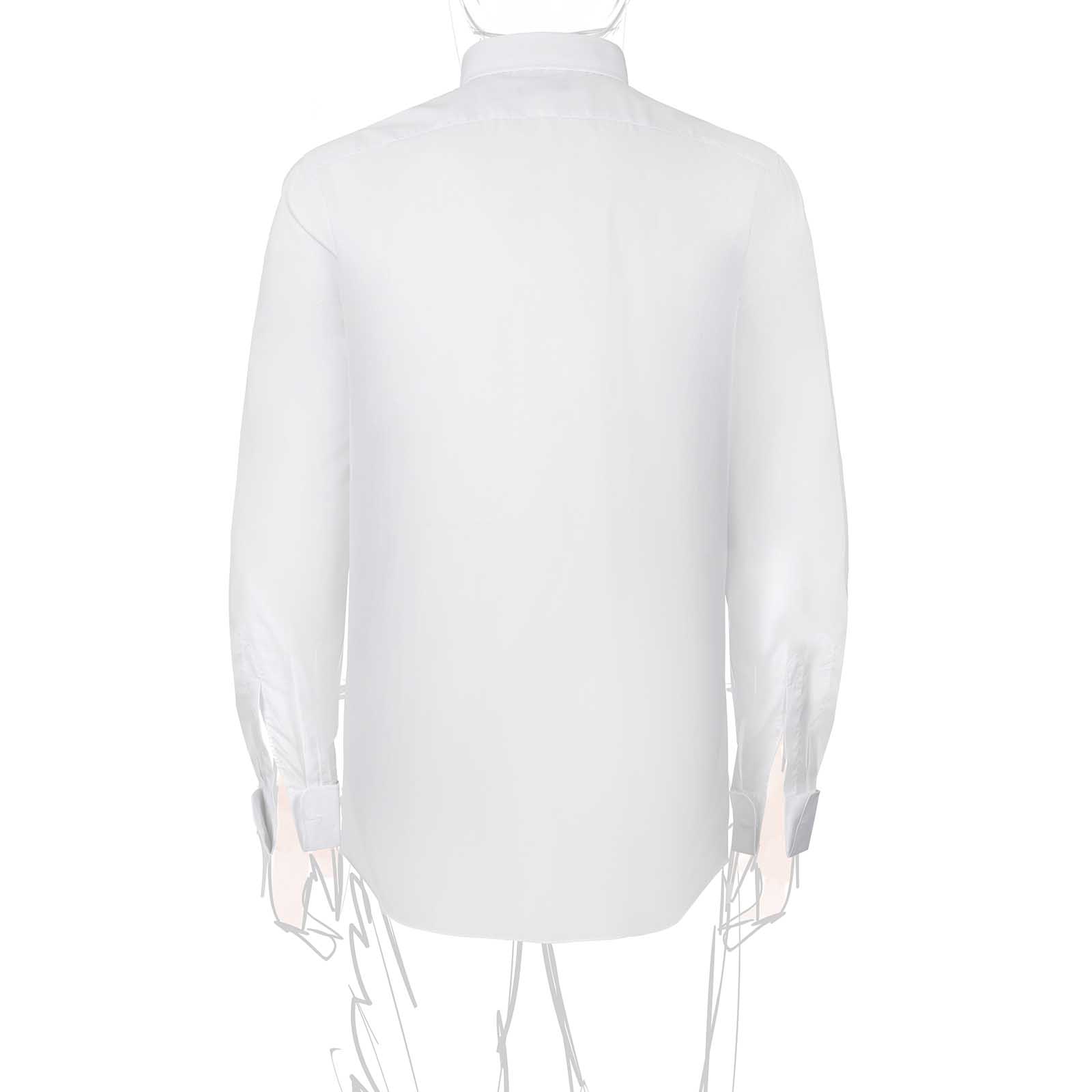 Rubinacci Camicia in cotone bianca polsi gemelli Latest fashion