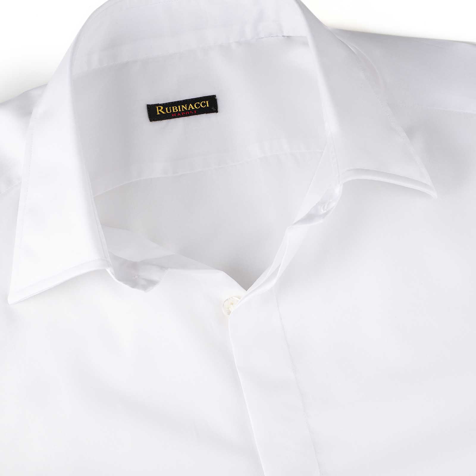 Rubinacci Camicia in cotone bianca polsi gemelli Latest fashion