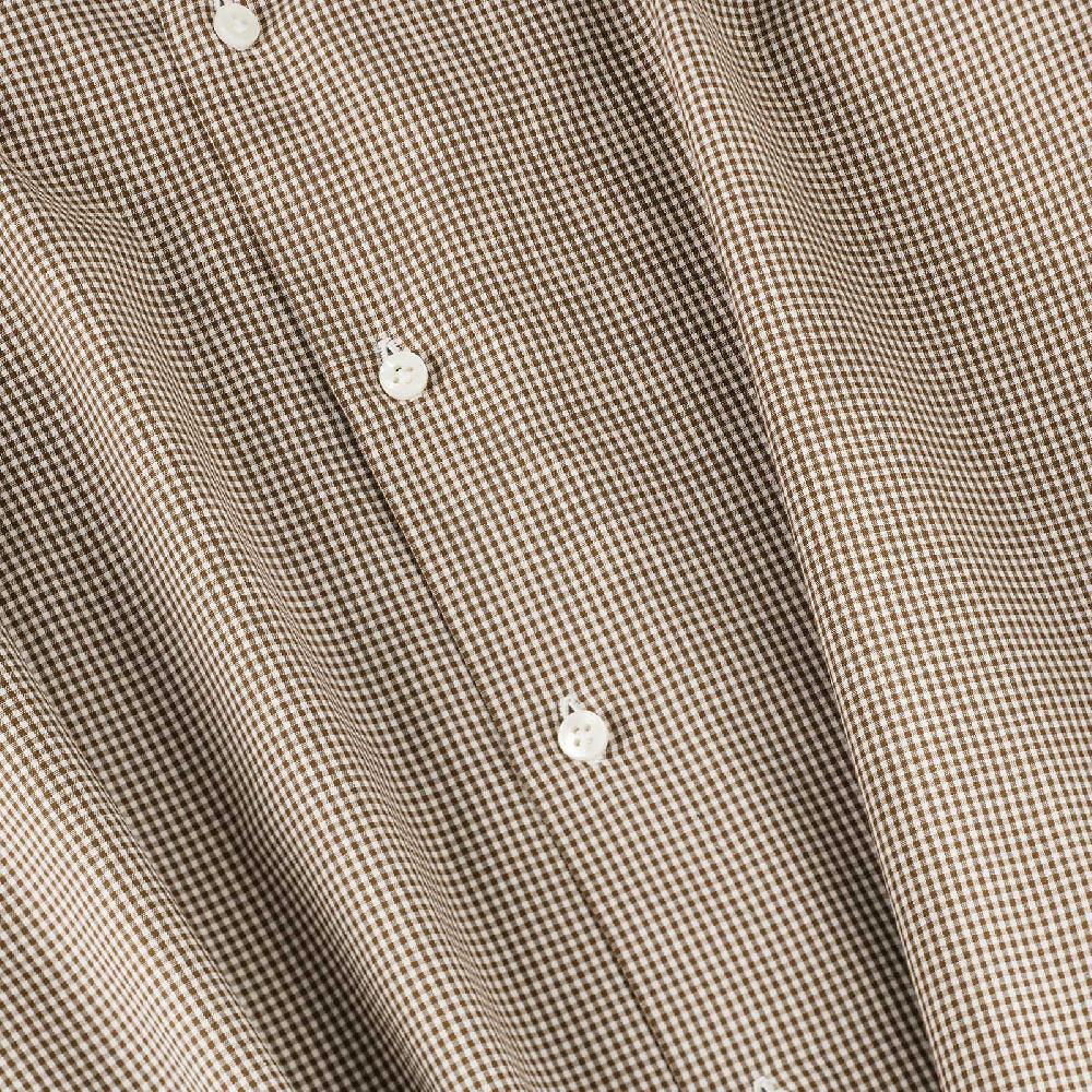 Rubinacci Camicia con collo bianco quadretto marrone Offerta temporanea