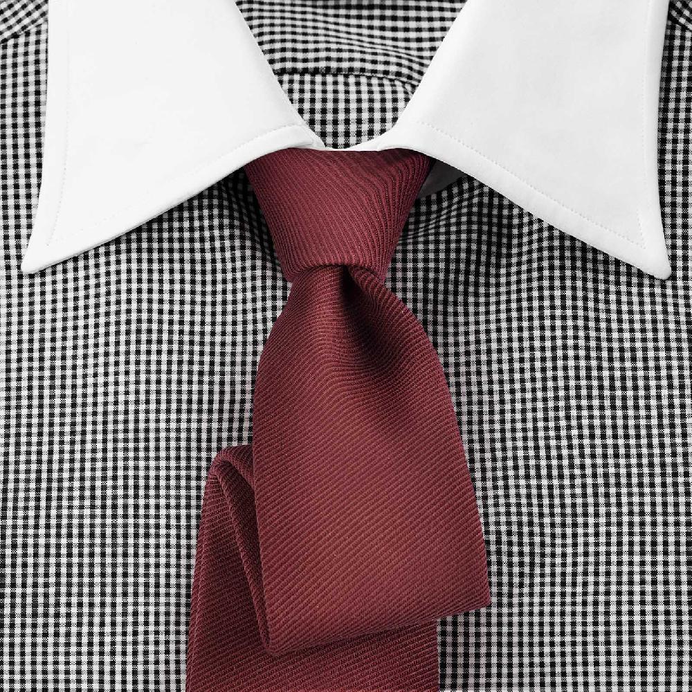 Rubinacci Camicia con collo bianco quadretto nero Offerte esclusive