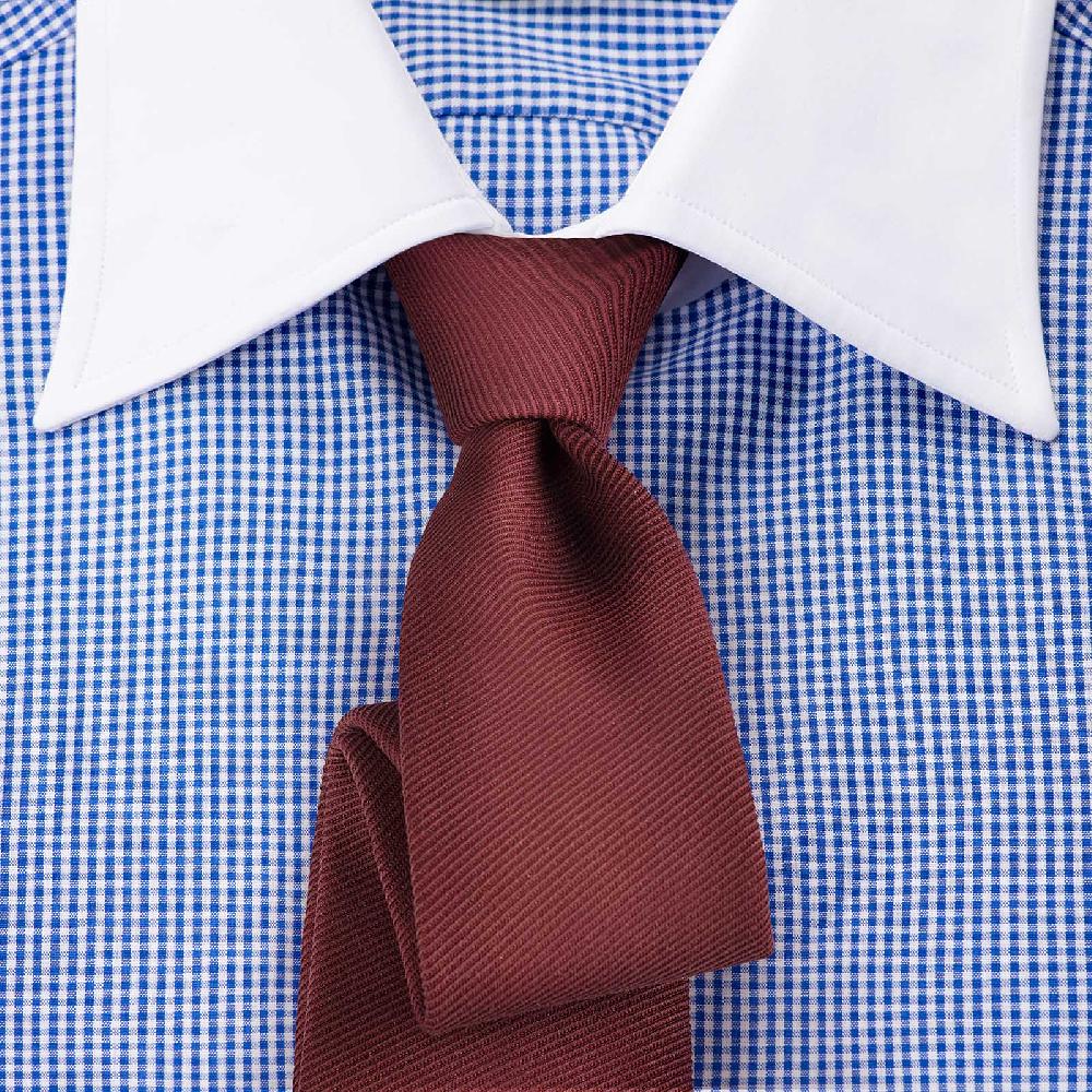 Rubinacci Camicia con collo bianco quadretto blu Nuovi prodotti