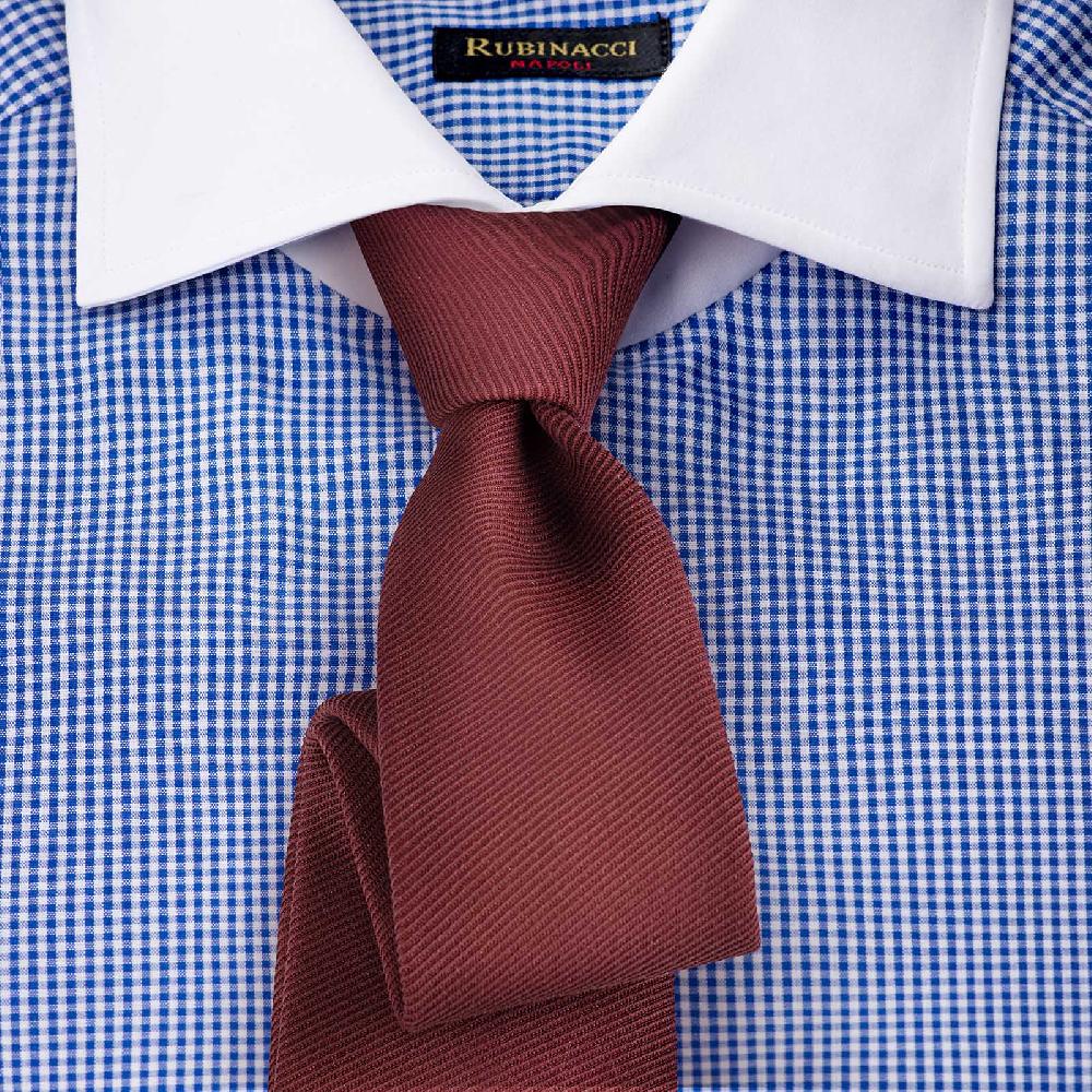Rubinacci Camicia con collo bianco quadretto blu Bestseller