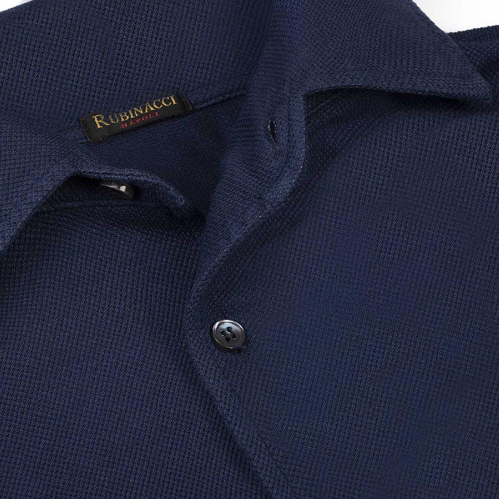 Rubinacci Camicia in piquet blu Sconti VIP