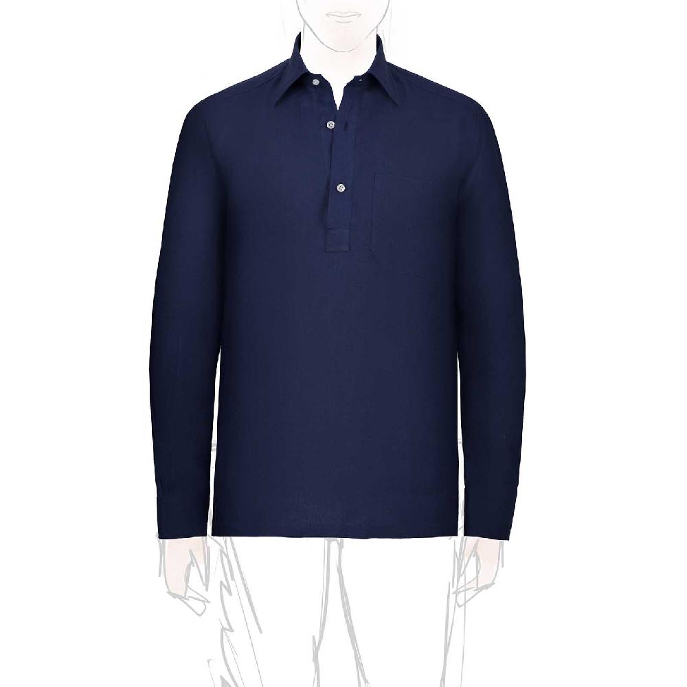 Rubinacci Polo in lino bluette ACQUISTA ORA