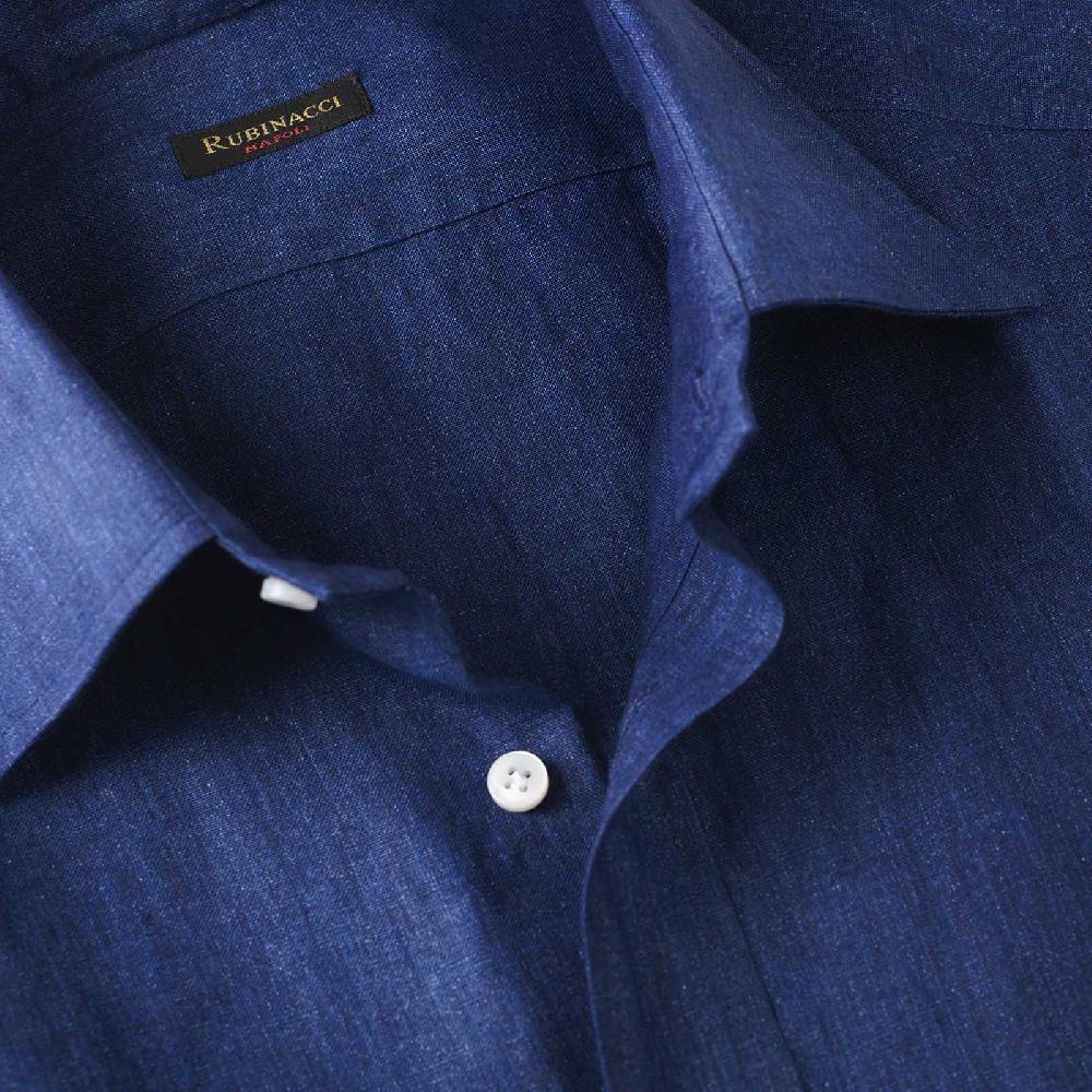 Rubinacci Camicia jeans in lino Latest stili