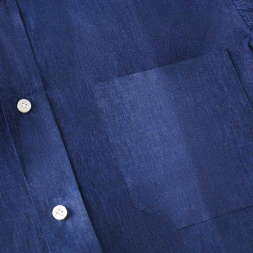 Rubinacci Camicia jeans in lino Latest stili