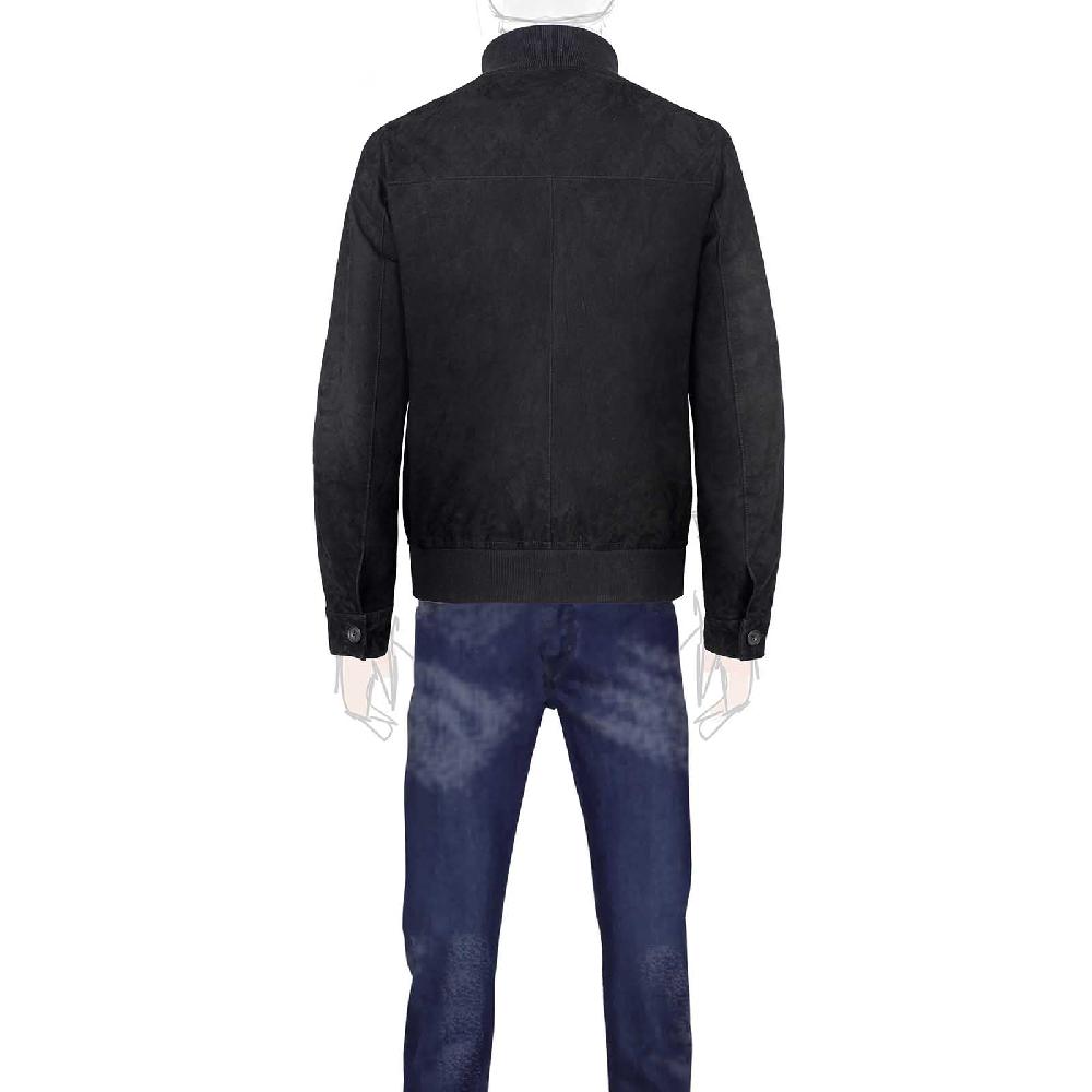 Rubinacci Bomber in camoscio nero Promozione temporanea