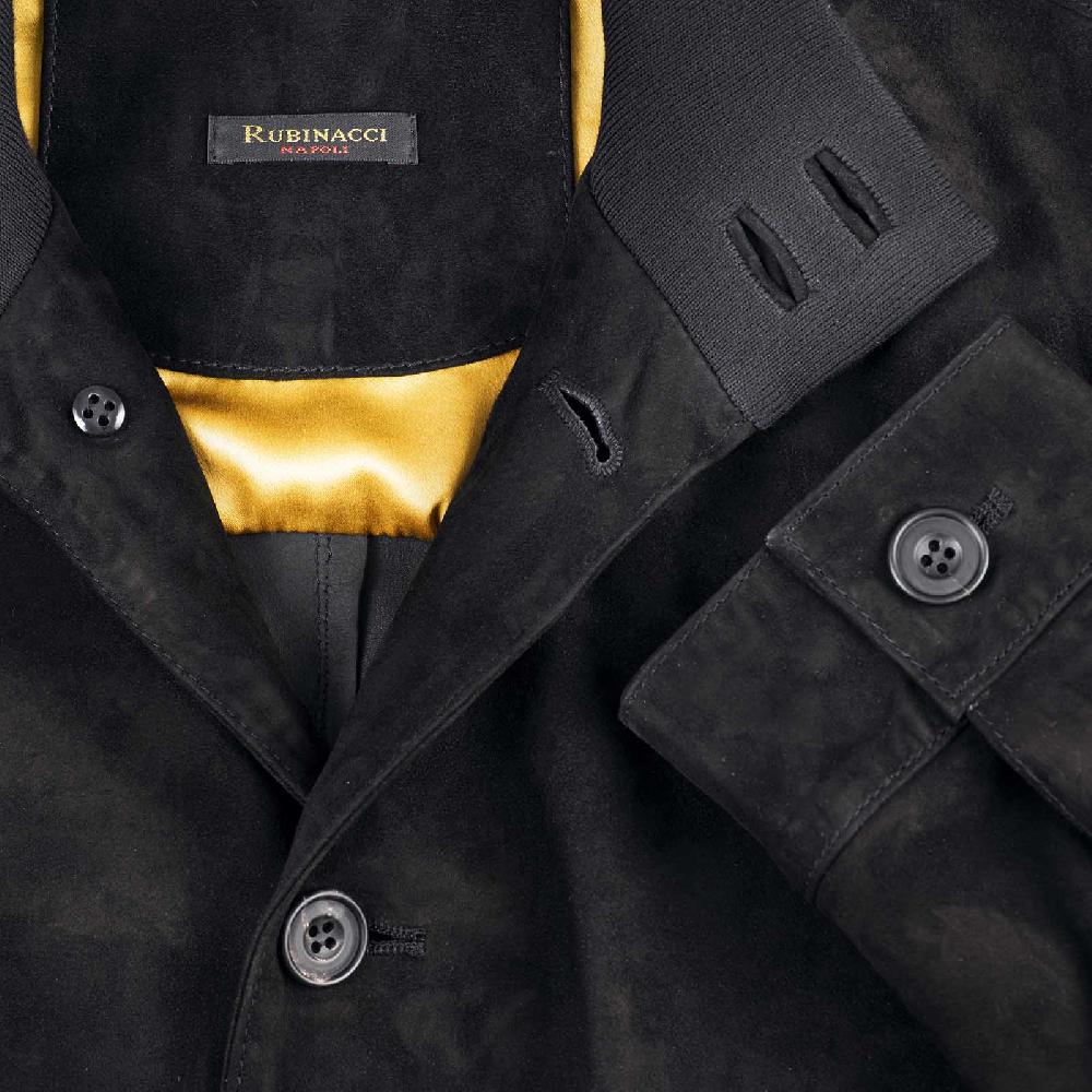 Rubinacci Bomber in camoscio nero Promozione temporanea