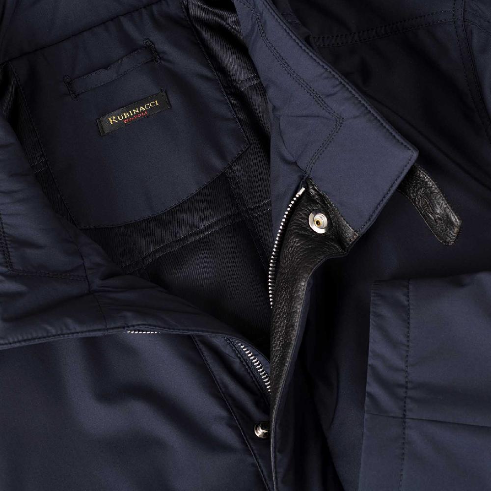 Rubinacci Giaccone in seta impermeabile blu Fino al 50% di sconto