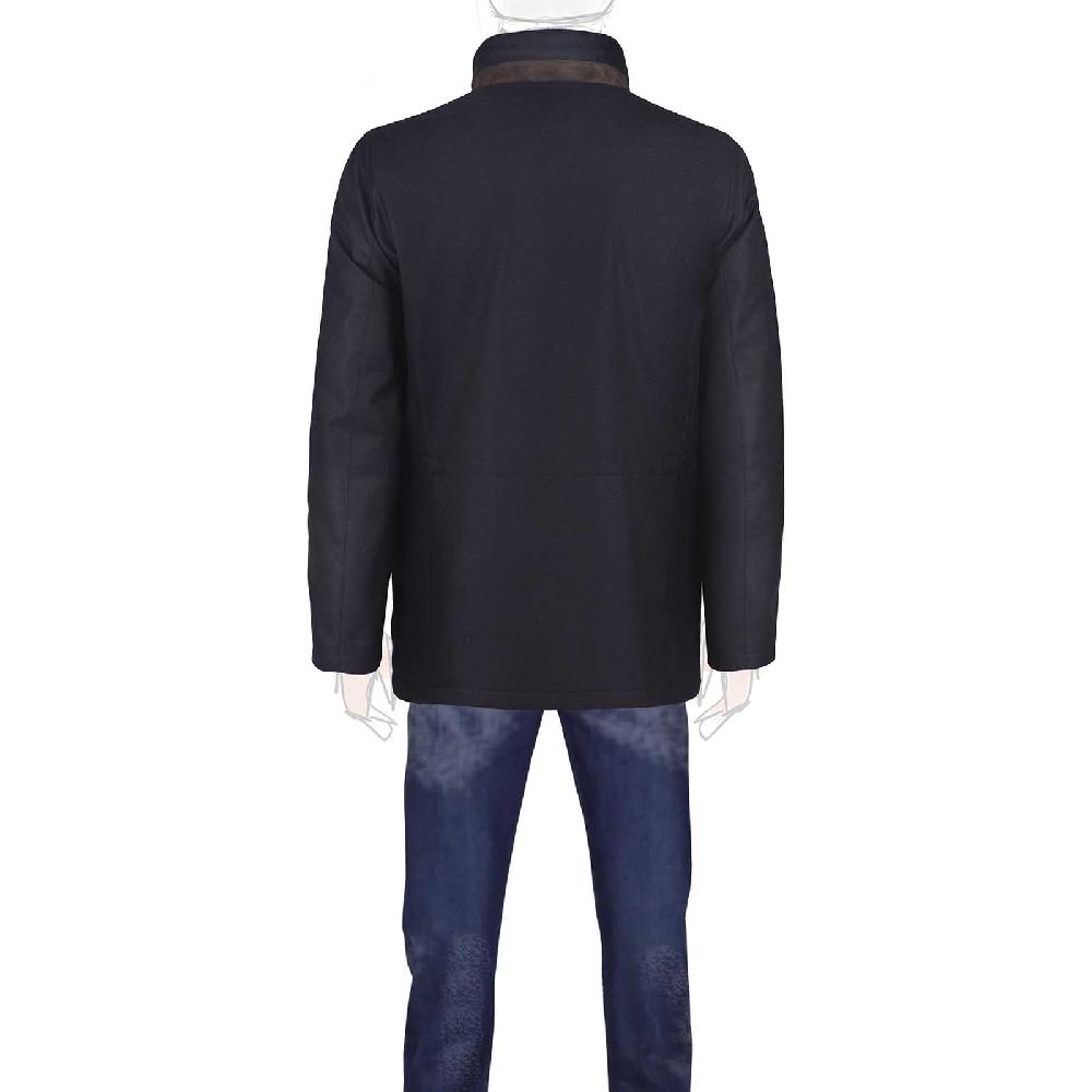 Rubinacci Giaccone in lana e cashmere blu Solo un giorno rimasto